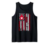 Give Blood Save Lives Donor American Flag Phlebotomist Tank Top