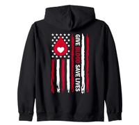 Give Blood Save Lives Donor American Flag Phlebotomist Zip Hoodie