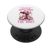 Give Breast Cancer The Boot Cowgirl Cancer Awareness Ribbon PopSockets Adhesive PopGrip