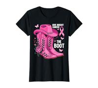 Give Breast Cancer The Boot Cowgirl Cancer Awareness Ribbon T-Shirt