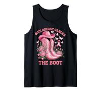 Give Breast Cancer The Boot Cowgirl Cancer Awareness Ribbon Tank Top