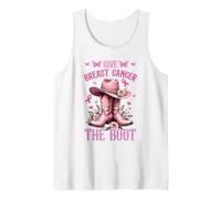 Give Breast Cancer The Boot Cowgirl Cancer Awareness Ribbon Tank Top