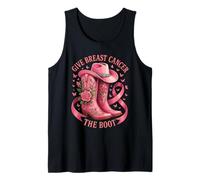 Give Breast Cancer The Boot Funny Cowgirl Cancer Awareness Tank Top