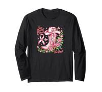 Give Breast Cancer The Boot Western Pink Ribbon Awareness Long Sleeve T-Shirt