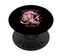 Give Breast Cancer the Boot Western Pink Ribbon Awareness PopSockets Adhesive PopGrip