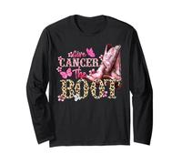 Give Cancer The Boot Western Cowgirl Leopard Breast Cancer Long Sleeve T-Shirt