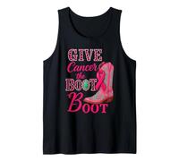 Give Cancer The Boot Western Cowgirl Leopard Breast Cancer Tank Top