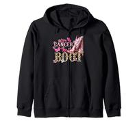Give Cancer The Boot Western Cowgirl Leopard Breast Cancer Zip Hoodie