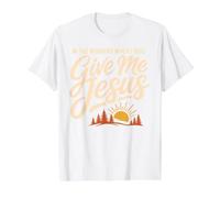 Give Jesus in The Morning Christian Faith Value Graphic T-Shirt, Men, White, S