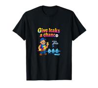 Give Leaks a Chance Plumber Pipe Pun Peace Graphic T-Shirt