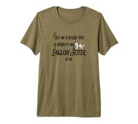 Give Me a Double Shot English Setter Dog Energy Humor Fun Premium T-Shirt