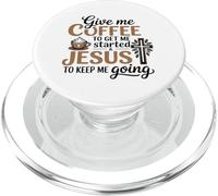 Give Me Coffee And Jesus Christian Christianity PopSockets PopGrip for MagSafe