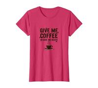 Give Me Coffee or Give Me Death Funny Caffeine Addict T-Shirt, Women, Red Heather, XXL