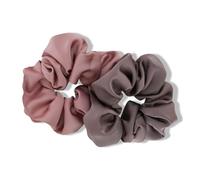 Give Me Cosmetics Luxurious Silk Satin Hair Scrunchies (2 Pack), Plum & Pink, Hair Accessories for Girls, Women