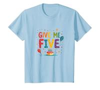 Give Me Five Birthday Celebration Festive Fun T-Shirt, Kids, Baby Blue, 2 Years