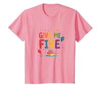 Give Me Five Birthday Celebration Festive Fun T-Shirt, Kids, Pink, 12 Years