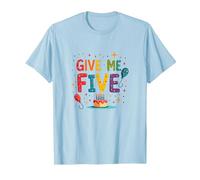 Give Me Five Birthday Celebration Festive Fun T-Shirt, Men, Baby Blue, 3XL