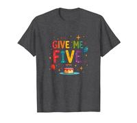 Give Me Five Birthday Celebration Festive Fun T-Shirt, Men, Dark Heather Grey, 6XL