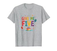 Give Me Five Birthday Celebration Festive Fun T-Shirt, Men, Heather Grey, 6XL
