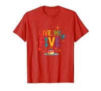 Give Me Five Birthday Celebration Festive Fun T-Shirt, Men, Red, XL
