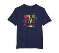Give Me Five Birthday Celebration Festive Fun T-Shirt, Men's Big and Tall, Navy, 3X Tall