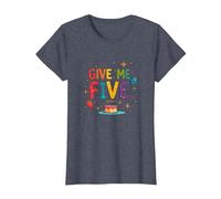 Give Me Five Birthday Celebration Festive Fun T-Shirt, Women, Heather Blue, 3XL