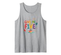 Give Me Five Birthday Celebration Festive Fun Tank Top, Men, Heather Grey, XL