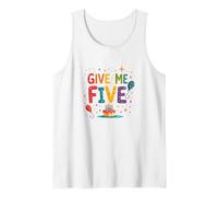 Give Me Five Birthday Celebration Festive Fun Tank Top, Men, White, XL