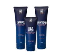 Give Me Men's Shower Set - Shampoo Conditioner & Body Wash - Sandalwood & Tonka Bean in Blue | Size: 3