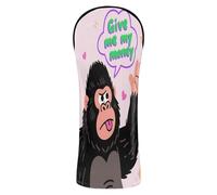 Give Me My Money Gorilla Golf Cover Premium Leather Waterproof Headcover with Interchangeable No. Tags for Woods and Driver Hybrid Golf Accessories