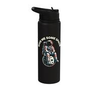 Give me Some Space Astronaut Sitting On The Moon Art Vintage Stainless Steel Insulated Water Bottle