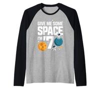 Give Me Some Space I'm 7 Astronaut Kids Birthday Party Raglan Baseball Tee