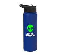 Give Me Space Green Alien Stainless Steel Insulated Water Bottle