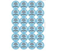 Give Peace A Chance Circular Matt Paper Stickers A4 Sheet of 24 (Each Sticker is 45mm Diameter)