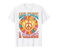 Give Peace a Chance Flowers Hearts Pastel T-Shirt