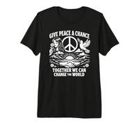 Give Peace A Chance Retro Hippie Unity Love Harmony Vintage Premium T-Shirt