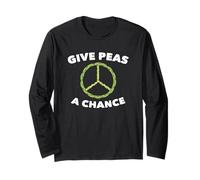Give Peas A Chance Funny Pun Vegan Vegetarian Long Sleeve T-Shirt