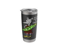 Give Peas A Chance Funny Pun with Cute Mouse Stainless Steel Insulated Tumbler