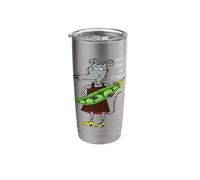 Give Peas A Chance Funny Pun with Cute Mouse Stainless Steel Insulated Tumbler