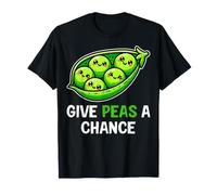 Give Peas A Chance Vegetarian Vegetable Vegan Peas Pun T-Shirt