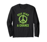 Give Peas A Chance Veggie Vegan Lover Long Sleeve T-Shirt