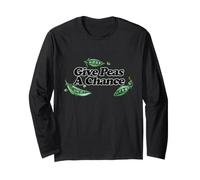 Give Peas a Change Green Pea Illustration Long Sleeve T-Shirt