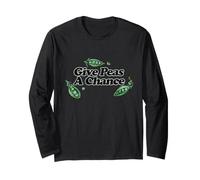 Give Peas a Change Green Pea Illustration Long Sleeve T-Shirt
