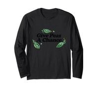 Give Peas a Change Green Pea Illustration Long Sleeve T-Shirt