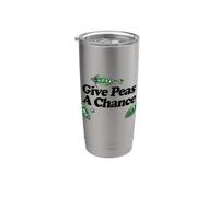 Give Peas a Change Green Pea Illustration Stainless Steel Insulated Tumbler