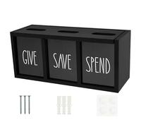 Give Save Spend Money Box Visualized Save Spend Bank Wood Money Saving Box Practical Kid Piggy Bank Safe Box Money Saver Countertop Wall Mount Cultivate Money Saving for Kids Home