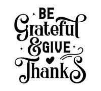 Give Thanks and Express Gratitude Bible Verse Calligraphy Christian Scripture Wall Decals PVC 42x44cm Store Decoration Black