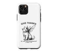 Give Thanks Bible Verse Christian Adorable Kitty Kitten Cat Case for iPhone 11 Pro