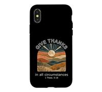 Give Thanks Bible Verse Christian Cool Retro Moonlit Night Case for iPhone X/XS