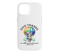 Give Thanks Bible Verse Christian Cute Unicorn In Balloon Case for iPhone 14